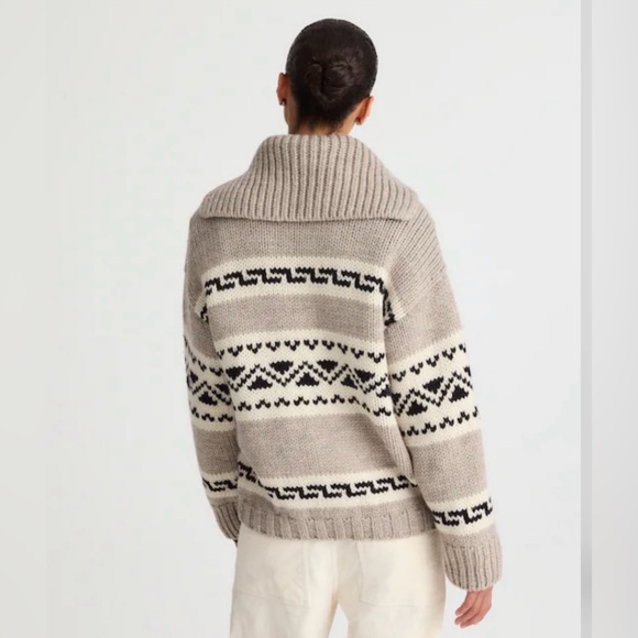 Madewell Fair Isle zip front Cardigan jacket in wool, size small - Picture 4 of 14